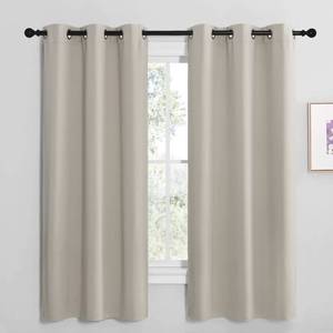 lot 2281 image: NICETOWN Kitchen Curtains for Decoration, Thermal Insulated Grommet Room Darkening DraperiesPanels for Laundry (Natural, 2 Panels, W42 x L68 inches)