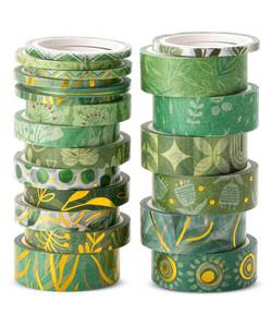 lot 2287 image: Mr. Pen- Washi Tape Set, 21 Rolls, Greenery Summer Design, Decorative Tapes With Tape Measure for Journaling, Scrapbooking, and Crafts