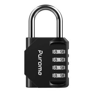 lot 2288 image: Puroma 1 Pack Combination Lock for Locker 4 Digit Outdoor Waterproof Padlock for School, Gym, Sports, Fence, Toolbox, Gate, Case, Outdoor, Hasp Storage, Cabinets (Black)