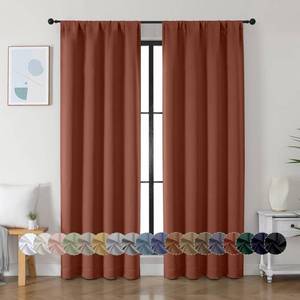lot 2296 image: Simplebrand Ava Terracotta Blackout Curtains for Bedroom 84 Inch Length 2 Panels Set, Solid Thermal Insulated Privacy Living Room Window Treatment Curtains Blackout Drapes, W40 x L84 Inch, Terracotta