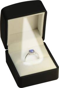 lot 2298 image: LED Black Ring Box for Proposal, Wedding, Engagement...Luxury Arc Shaped Top Design LED Ring Jewelry Gift Box with Light for Men for Women Box Dimension 2.28��(W)2.48��(D)1.65��(H)