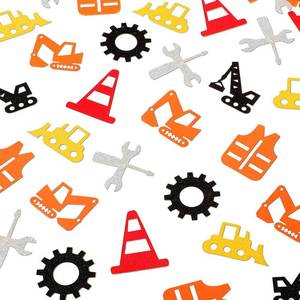 lot 2346 image: Zhanmai 240 Pcs Construction Confetti Construction Party Supplies Table Confetti Boy Birthday Party Favor Forklift Crane Excavator Gear Vest Roadblock Wrench Baby Shower Decoration