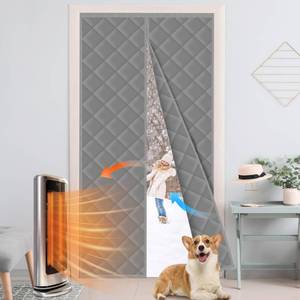 lot 3960 image: Magnetic Thermal Insulated Door Curtain Cover Block fit 36x82inch Door,Curtains Itself Size 38x84inch Cotton Thermal Curtain for Winter, Thermal Doors Curtain for Doors Blocking Wind and Snow