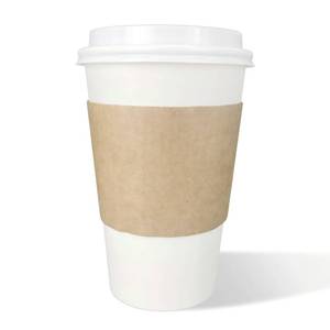 lot 3971 image: Disposable Coffee Cups with Lids & Sleeves 16 oz Paper Cups, 50 Pack To Go Hot Cups with Lids, BPA Free Thickened Leak Proof White Disposable Cups for Everyday Use Office Coffee Bar Supply Essentials