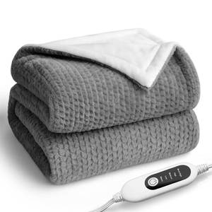 lot 3979 image: Heated Blanket Electric Blanket,Cozy Faux Rabbit Fur & Soft Flannel Warm Heater Throw Blanket with 5 Fast Heating Levels &10Hours Auto-Off Over-Heat Protection��50 x 60 (Grey)