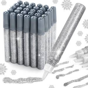 lot 4389 image: Cholemy 30 Pcs Glitter Glue Pens Glitter Stick Set for Crafts Washable Markers Painting Pens for DIY Arts Projects Scrapbooking Holiday Greeting Card Decorating Supplies (Sliver)