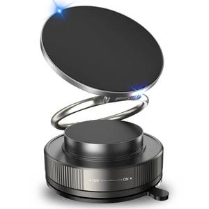 lot 4391 image: MARUVI Vacuum Magnetic Phone Holder for Car,2800gf Strong Magnetic Phone Mount,360° Adjustable & Reinforced Suction Cup for DashboardMirror,Car Phone Holder Compatible with iPhone Androi��Matte Black��