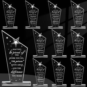 lot 4394 image: 10Pcs Employee Appreciation Awards Gifts Inspirational Thank You Acrylic Trophy for Coworker May You Be Proud of The Work You Do Prizes Giftsfor Adults Employee Party Office Decorations
