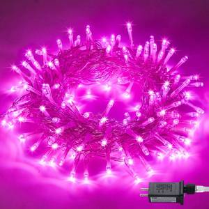 lot 4396 image: JMEXSUSS Connectable 100 LED Pink Christmas Lights, 33ft 8 Modes Room Lights Clear Wire, Plug in Pink String Lights Indoor Outdoor for Room Decor Christmas Tree Bedroom Valentines Party