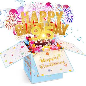 lot 4432 image: Tnvee 95TH Birthday Cards with Lights Music, 3D Pop Up Singing Happy Birthday Greeting Cards Gifts Ideal for 95 Year Old Mom Father Grandma Grandpa