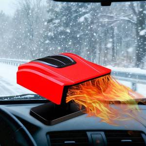 lot 4454 image: Portable Heater for car,Car Heater Defroster Windshield,12V 2 in 1 HeatingCooling Function Fast Heating Car Defrost Defogger,Cigarette Lighter Plug in for All Car (Red)