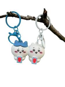 lot 4473 image: SQworld Key Chain CHIWA 2 PACK, Couple keychian best gifts for him for her, chiwa and hachi keychain, magnetic pair of chiiwa and hachi