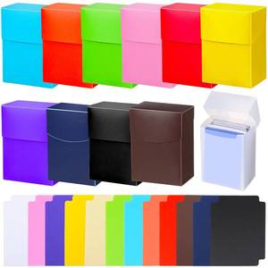 lot 7738 image: Leyndo 12 Pack TCG Cards Deck Boxes Trading Card Storage Box, Large Capacity with Dividers, Fits 80 Cards Collectible Games Storage Organizer Cases, Colorful