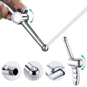 lot 8302 image: BARROCK Hand Held Bidet Sprayer for Toilet Shattaf Sprayer Replacement, 7 Holes Handheld Jet Spraying Ergonomic Handle Design Baby Cloth Diaper, Brass Valve Inside Chrome
