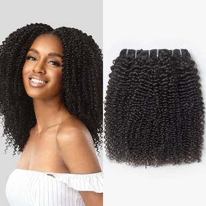 lot 8312 image: WEQUEEN Kinky Curly Human Hair Bundles 3c4a 100% Virgin Brazilian Kinkycurly 3 Bundles 20 22 24 Inch Natural Look Quick Weave Human Hair