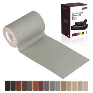 lot 10075 image: Leather Repair Patch Tape, Light Grey 3 x 61 Inches Self Adhesive Leather Repair Kit for Furniture, Car Seat,Vinyl Leather Repair Kit for Office Chairs, Couch, Sofa, Luggage