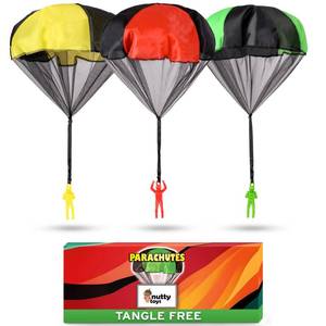 lot 10089 image: nutty toys Parachute Toys for Kids - Tangle Free Outdoor Flying Parachute Men, Top Indoor & Outside for 3 4 5 6 7 8 9 10 11 12 Year Old, Best Easter Basket Stuffers Idea 2026, Unique Boy & Girl Gifts