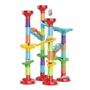 lot 10096 image: Marble Run Set Building Blocks Glass Marbles for Kids Ages 4-8 Girls Boys Toys STEM Maze Educational Race Game Birthday Gifts