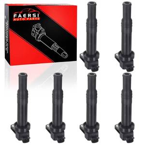 lot 11325 image: FAERSI Pack of 6 Ignition Coils Compatible with Kia lgnition Coils 2007-2010 Kia - Magentis Optima Rondo Replacement for Hyundai Santa Fe 2007-2009 2.4 2.7 6V fits with 27301-3E400 27301-3E410