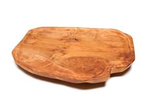 lot 11336 image: Driini Premium Handmade Root Wood Lazy Susan Turntable Organizer - Rustic Wooden Serving Platter Cheese Board (12)