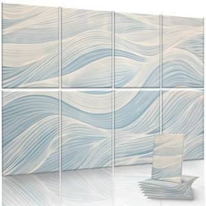 lot 11337 image: JaneTech 8-Pack Art Acoustic Panels Sound Absorbing Panels, 48x32 Inch Decorative Acoustic Panels, Sound Absorbing Wall Art with Nano Glue for Recording and Home Studio, Office,Conference