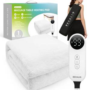 lot 11338 image: Massage Table Warmer Heating Pad Massage Bed Warmer Pad with 9 Hours Timer, 9 Heat Settings, Overheat Protection for Massage Bed & Spa, Thickened & Soft Fleece, 30 x 71, with Portable Storage Bag