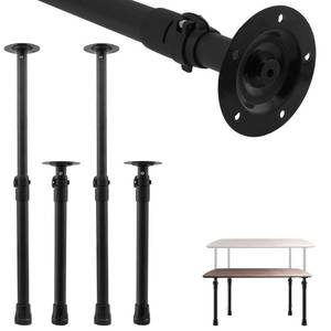 lot 11340 image: Frebuta Premade Round Metal Desk Legs, 17 to 30inch Telescoping Round Office Table Legs Heavy Duty Set of 4 Stainless Steel Tube Portable DIY Furniture Screw in Table Legs Sturdy (17-30in)