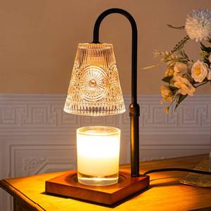 lot 11343 image: Candle Warmer Lamp with 2 Bulbs, Electric Candle Warmer with Timer -Clear Adjustable Height and Dimmer LampCandle Warmer for Scented Jar Candles Wax Melt Warmer for Home Decor
