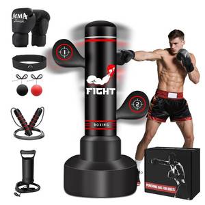 lot 11345 image: Upgraded Heavy Freestanding Punching Bag for Adults Teens, 70�� Standing Punching Bag with Gloves, Pump and Jump Rope, Boxing Reflex Ball, Women Men Kickboxing Bags for Training MMA Fitness Home Gym