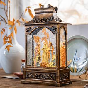 lot 11360 image: Christmas Snow Globes Musical Lantern Snow Globe Nativity Scene Water Snow Globe Glittering Portable Hanging Tabletop Decorative Lantern Christmas Home D�cor and Gift