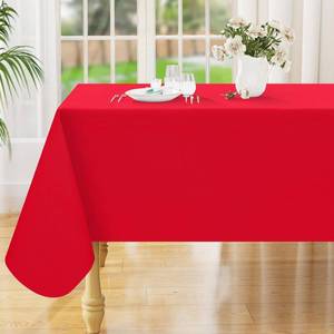 lot 11367 image: Smiry Rectangle Table Cloth 60x140 Inch, Waterproof Wipeable Vinyl Tablecloths Protector, Oil Spill Proof Plastic Table Cover for Dining, Banquet, Christmas and New Year Parties, Red
