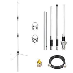 lot 11369 image: UHF GMRS Base Antenna for 400-470MHz Repeaters High Gain 6dBi Aluminum Alloy Antenna for Base Station with 32ft PL-259 Coaxial Cable and SMA Adaptor
