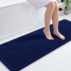 lot 11386 image: OLANLY Bathroom Rugs 59x20, Extra Soft Absorbent Chenille Bath Rugs, Rubber Backing Quick Dry, Machine Washable Bath Mats for Bathroom Floor, Tub and Shower, Home Decor Accessories, Navy