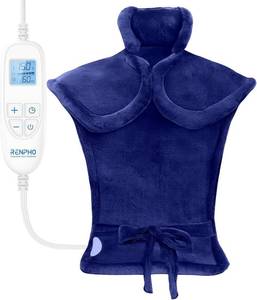 lot 11393 image: RENPHO Electric Heating Pad for Back, Birthday Gifts for Mom Dad Women Men, FSA Eligible & HSA Store, Neck and Shoulder Heat Pad, Fast Heating, 24x33, ETL Certified, Dark Blue