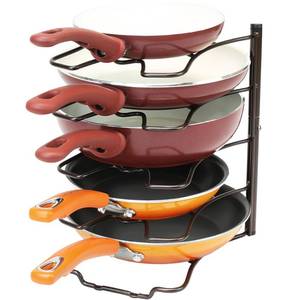 lot 11399 image: Deco Brothers Pan Organizer Rack for Kitchen Cabinet and Counter, Bronze