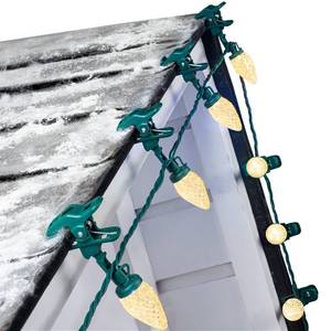 lot 11400 image: C9 68Ft Led Christmas String Lights 100 LED with Quick Clips Outdoor Waterproof Strawberry Lights, Commercial Grade Extendable for Indoor Outside Roofline Patio Home Xmas Decoration, Warm White
