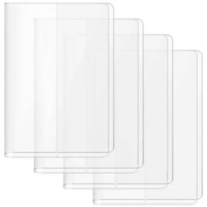 lot 12224 image: AIHSUMC 4 Pack A5 Clear Cover, Transparent A5 Jelly Planner Cover Waterproof Notebook Cover Plastic Sleeves Slip on Book Covers for Journal Weeks Planners and Books