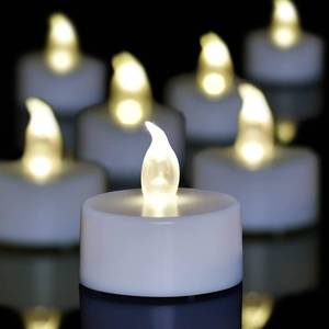 lot 12227 image: Candlium LED Tea Lights with Batteries (24 Pack), 200 Hours Long Lasting Flameless Candles for Romantic Night, Valentines Day Decor, Wedding Table Centerpieces & Home Decor (Warm White)