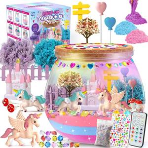 lot 12234 image: Unicorn Terrarium Crafts Kit for Kids LED Night Light-Up DIY Toys with Remote �� Fun Birthday Gifts for Girls Ages 5 6 7 8 9 10 Years Old �� Creative Arts & Crafts Activity Set