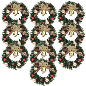 lot 12247 image: Haomian 10 Pcs Mini Christmas Wreaths Dollhouse Miniature Christmas Tree Decoration Garland Wreath Mini Craft Wreaths Winter Snow Ornaments for Decorating and Model Making