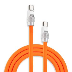 lot 12271 image: chubbycable Chubby 2.0 USB C 240W Fast Charging Cable Silicone Soft Durable USB C Cable Extra Thick Charger Cord Compatible with iPhone 17-15 Series iPad, Orange, Type-C to Type-C, 9.8FT
