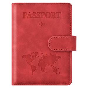 lot 12300 image: Eoehro Passport Holder for Travel Essentials, Passport Wallet Cover Case for Travel Must Haves Accessories,Passport Book Holders for Women and Men(red)