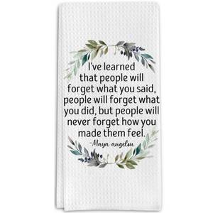 lot 12303 image: Inspirational Gifts Kitchen Towels, Ive Learned That People Will Forget What You Said - Decorative Towels for Bar Kitchen Bathroom