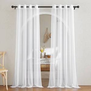 lot 12308 image: NICETOWN White Sheer Curtains 84 inches Long - Home Decoration Grommet Airy & Lightweight Elegant Window Treatments with Light Filtering for BedroomLiving Room (2 Panels, W54 x L84)