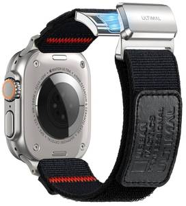 lot 12348 image: ULTIMAL Compatible with Apple Watch Ultra 321 Bands 49mm with Titanium Magnetic Clasp - Braided Stretchy Soft Nylon, Featuring Premium Full-grain (XL, Black)