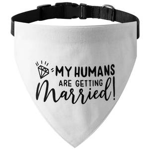 lot 12351 image: HDGDT My Humans are Getting Married Dog Wedding Bandana Collar, Adjustable Engagement Pet Bandana with Quick Release Buckle & D-Ring for Dogs & Cats