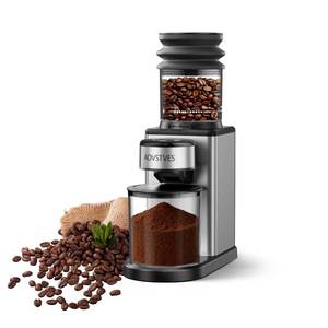 lot 12364 image: AOVSTVES Conical Burr Coffee Grinder for Home,25 Precise Grind Settings,60-Second Timer,Easy to Clean Stainless Steel Burrs,Anti-Static & Anti-Slip Base