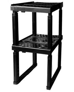 lot 12365 image: Locker Organizer Shelf�� Adjustable Width and Height, Ideal Locker for School, Office, and Gym Lockers (Black 2 Pack)