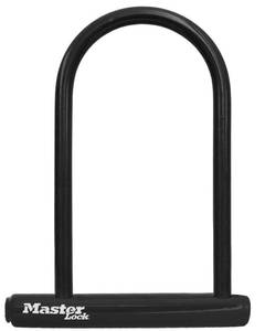 lot 12382 image: Master Lock Black Bike Lock with Key, Standard Size U-Lock for Bicycles and Other Outdoor Equipment, Anti-Theft Lock for Bikes, 8320D