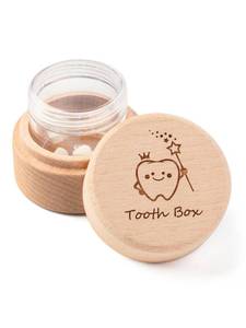 lot 12388 image: iwoohome Tooth Fairy Box for Girls and Boys Wooden Cute Tooth Box with Transparent acrylic bottle, Lost Teeth Storage for Kids, Dropped Teeth Keepsake Storage Holder Gift